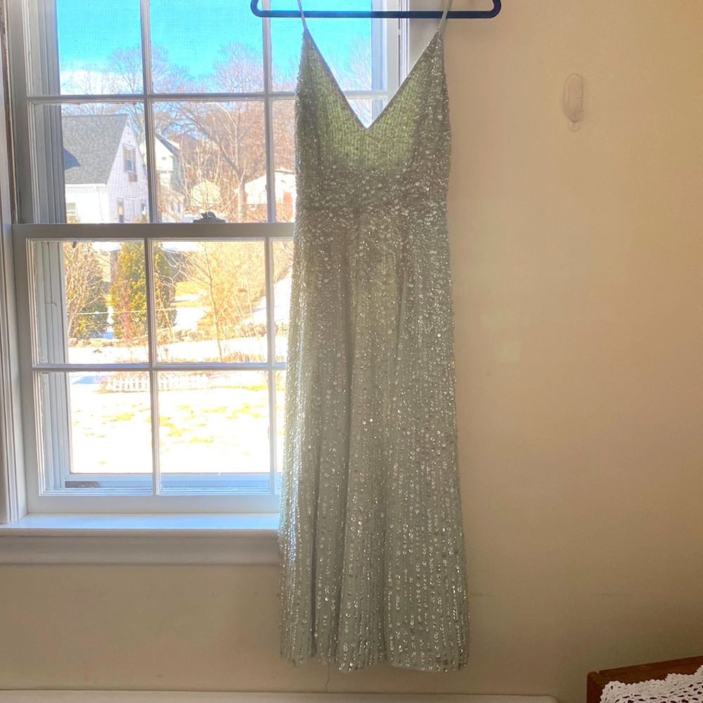 ASOS green sequin dress